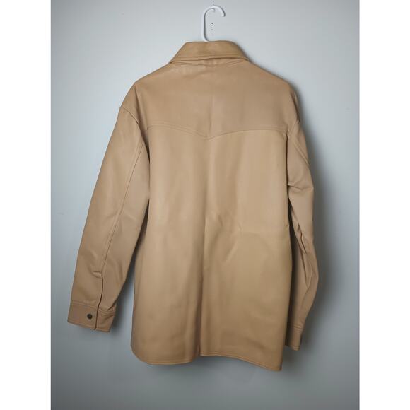 Vintage 70s Caribu by Briarcliff Fuax Leather Vinyl Jacket Tan Men Large *flaw* - Picture 6 of 6